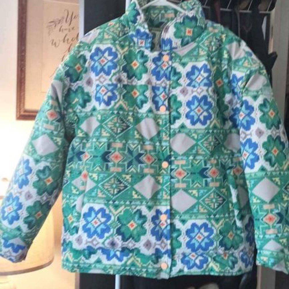 Free People Bunny Slope Printed Puffer Ski Coat. FP MOVEMENT